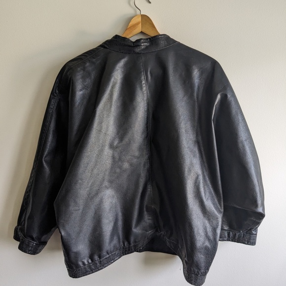 Vintage batwing leather jacket - Picture 4 of 7